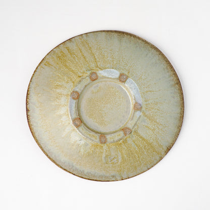 タタラ丸皿 約21cm 二彩 I