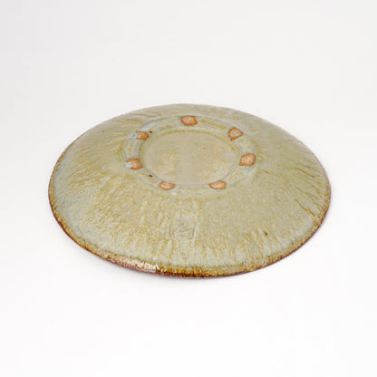 タタラ丸皿 約21cm 二彩 J