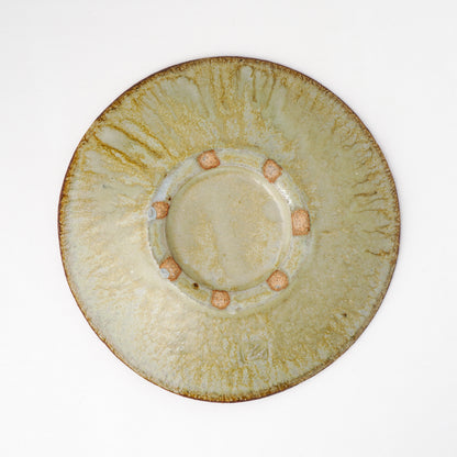 タタラ丸皿 約21cm 二彩 J