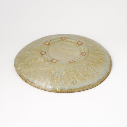 タタラ丸皿 約21cm 二彩 K