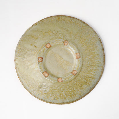 タタラ丸皿 約21cm 二彩 K