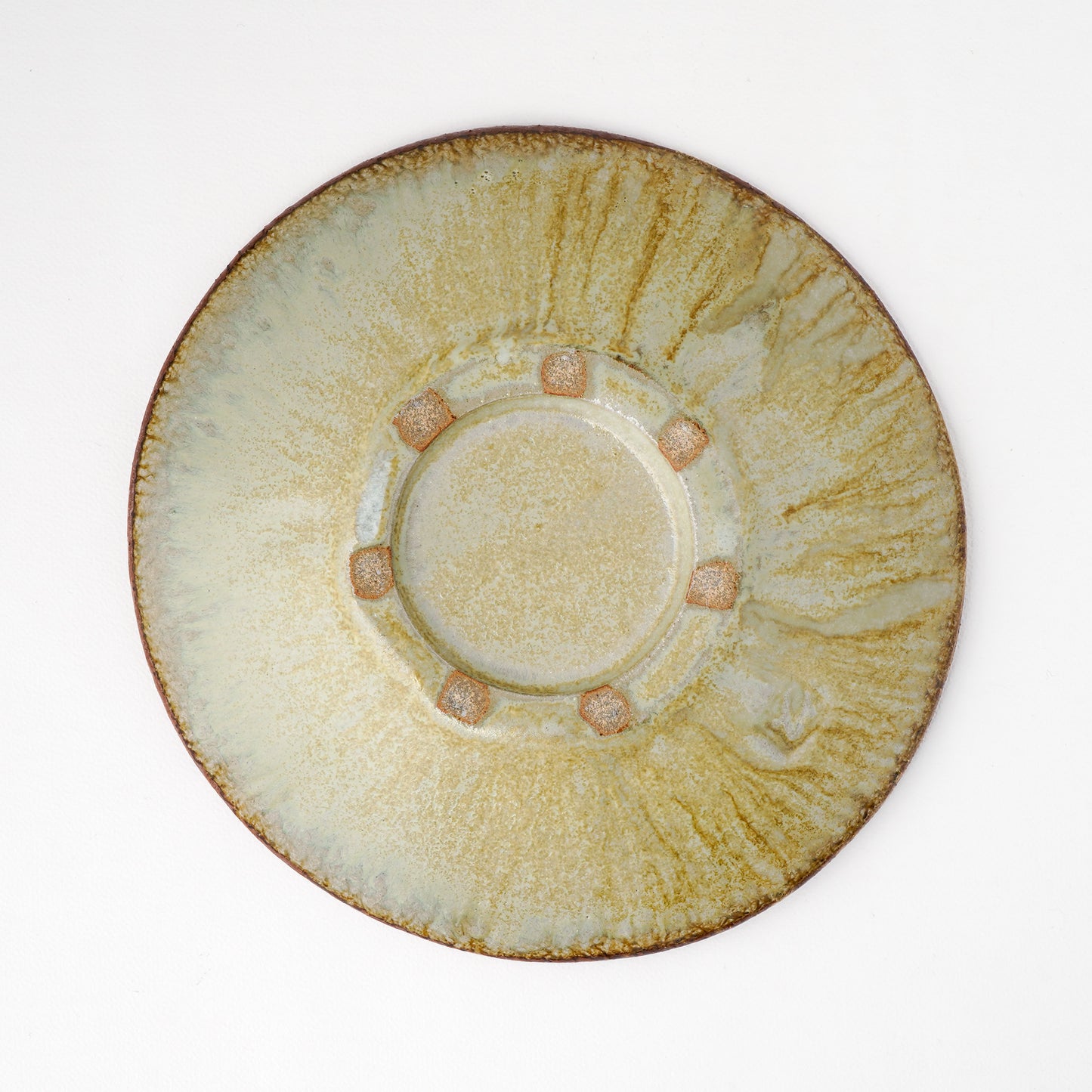 タタラ丸皿 約21cm 二彩 L