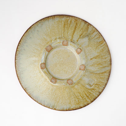 タタラ丸皿 約21cm 二彩 L