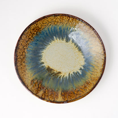 タタラ丸皿 約21cm 二彩 L