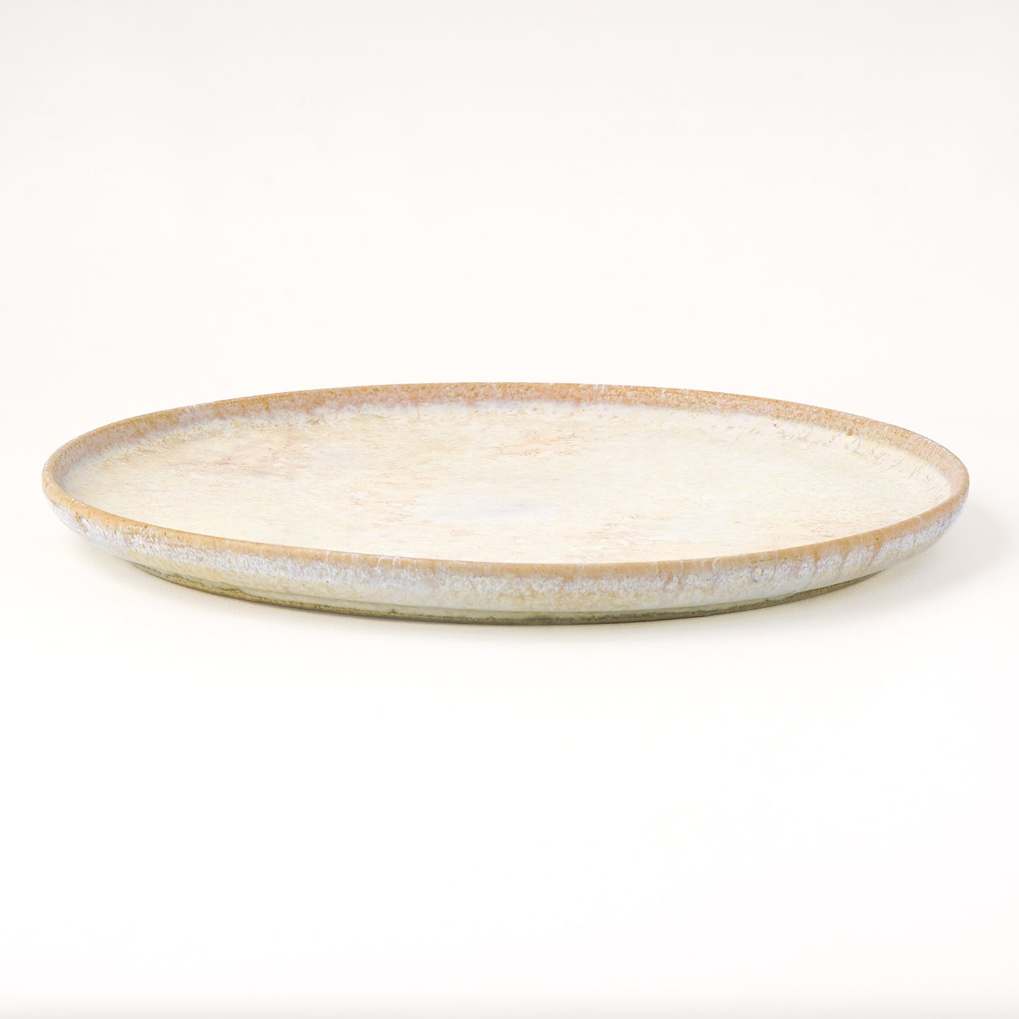 平皿 L(約23cm) 艶消し 白釉 A