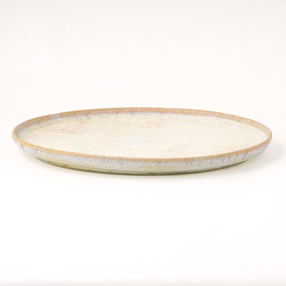 平皿 L(約23cm) 艶消し 白釉 A
