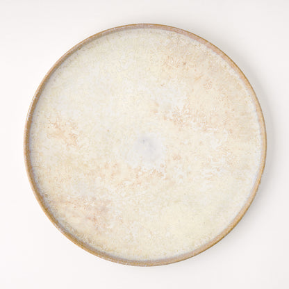 平皿 L(約23cm) 艶消し 白釉 A