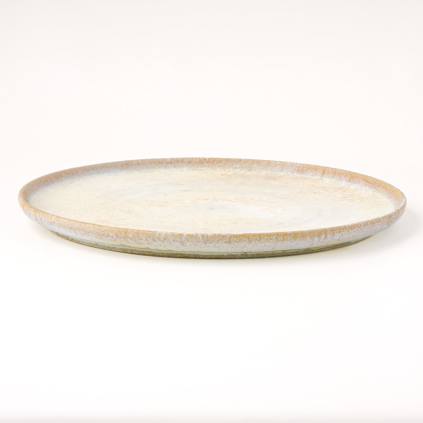 平皿 L(約23cm) 艶消し 白釉 B