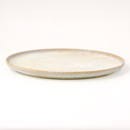 平皿 L(約23cm) 艶消し 白釉 B