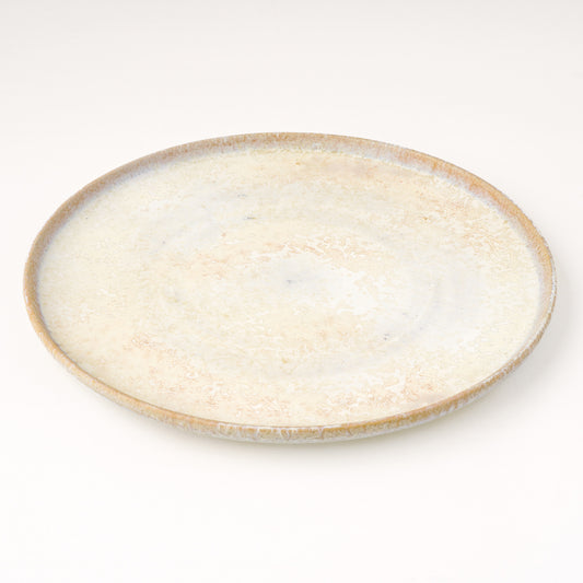 平皿 L(約23cm) 艶消し 白釉 B