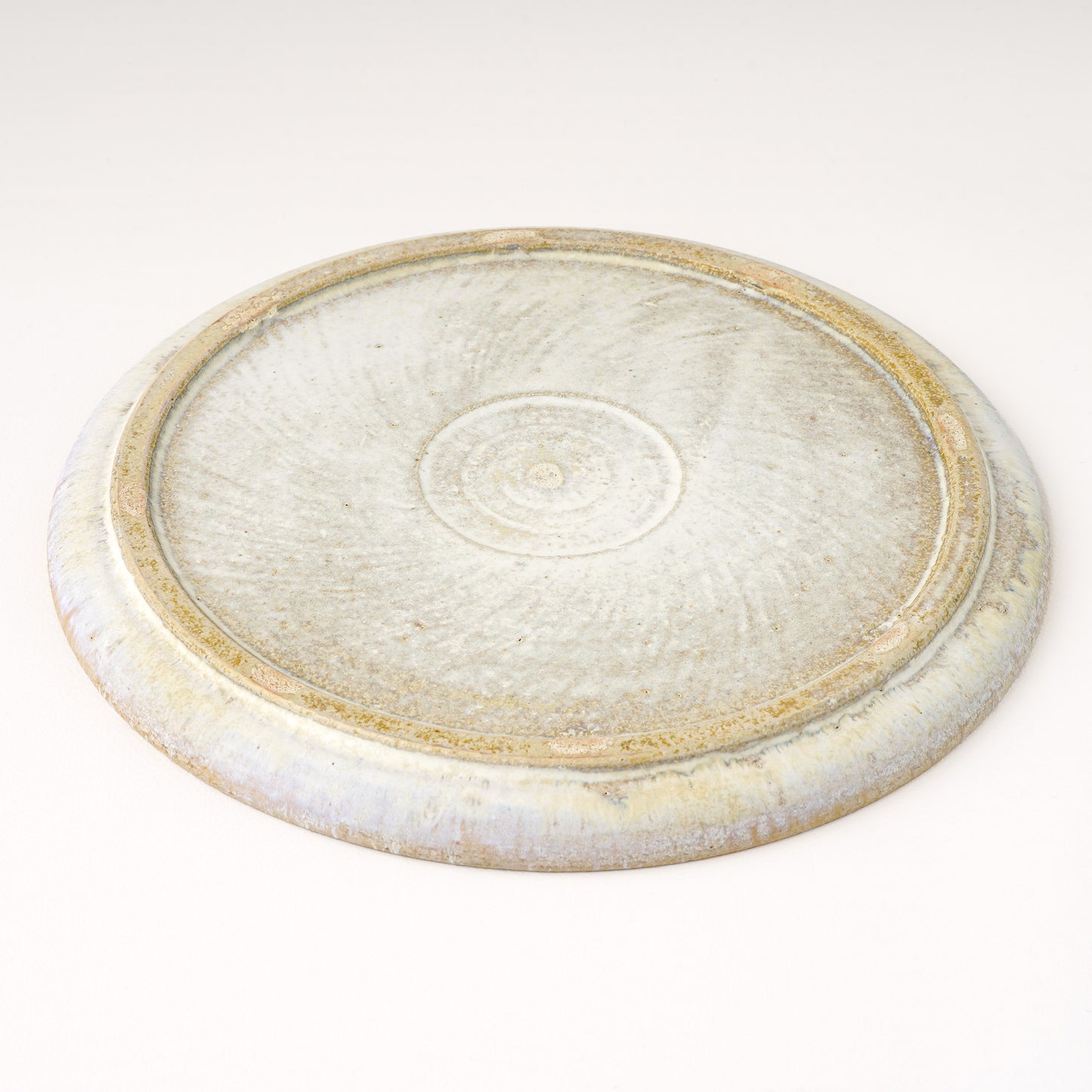 平皿 L(約23cm) 艶消し 白釉 B