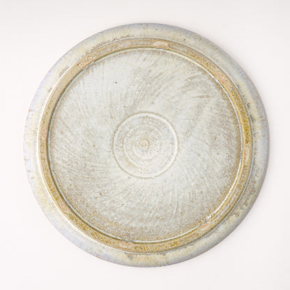 平皿 L(約23cm) 艶消し 白釉 B