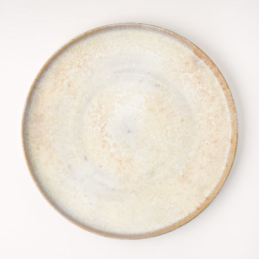 平皿 L(約23cm) 艶消し 白釉 B