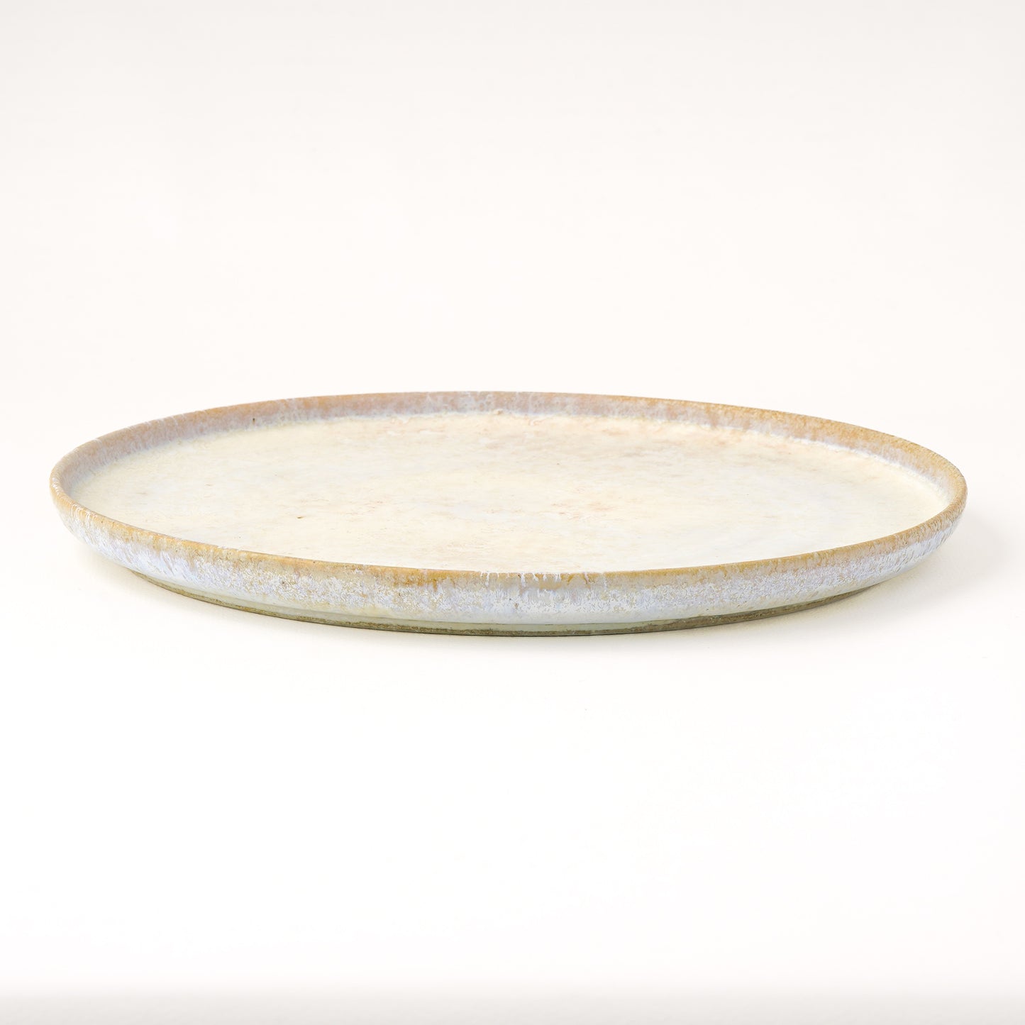 平皿 L(約23cm) 艶消し 白釉 C