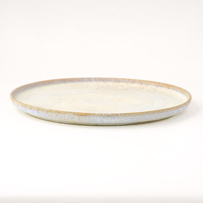 平皿 L(約23cm) 艶消し 白釉 C