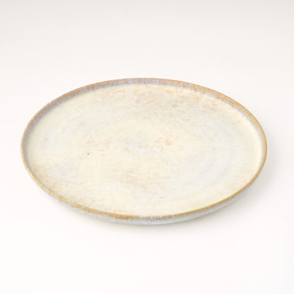 平皿 L(約23cm) 艶消し 白釉 C
