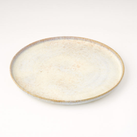 平皿 L(約23cm) 艶消し 白釉 C