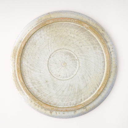 平皿 L(約23cm) 艶消し 白釉 C