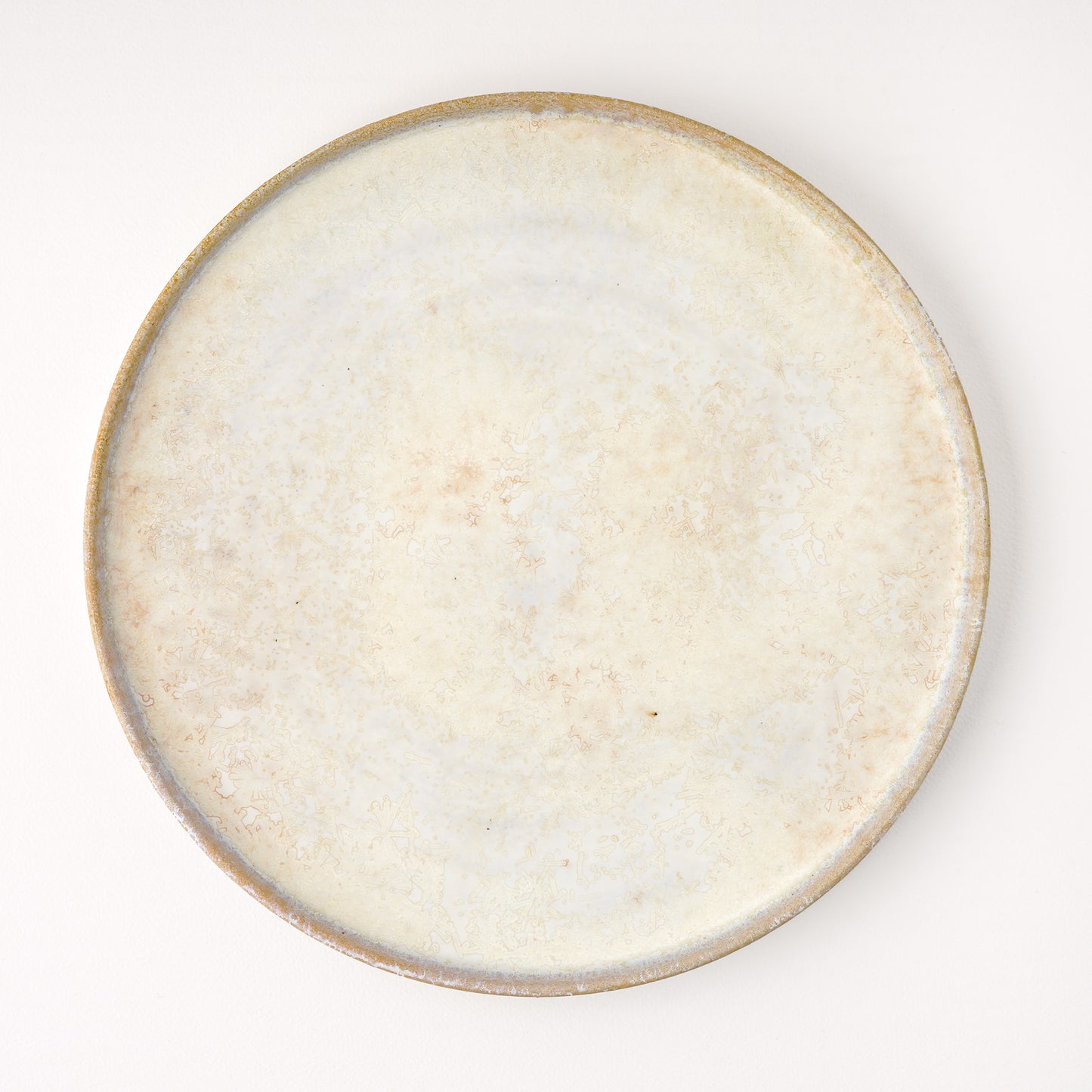 平皿 L(約23cm) 艶消し 白釉 C
