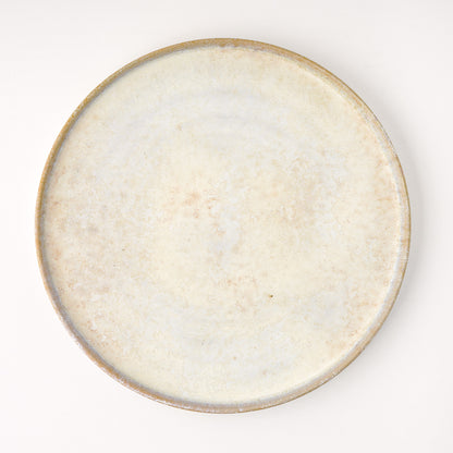 平皿 L(約23cm) 艶消し 白釉 C