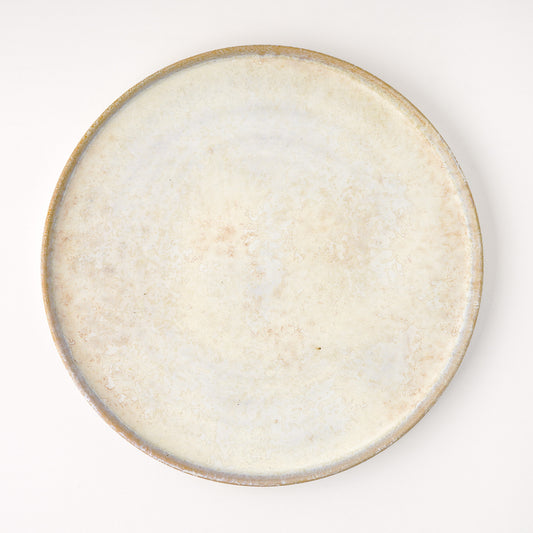 平皿 L(約23cm) 艶消し 白釉 C