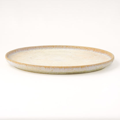 平皿 L(約23cm) 艶消し 白釉 D
