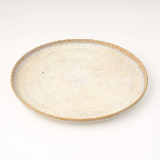 平皿 L(約23cm) 艶消し 白釉 D