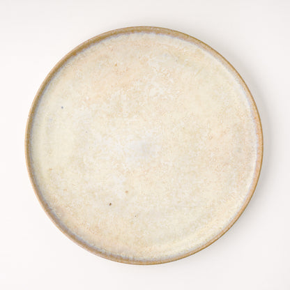 平皿 L(約23cm) 艶消し 白釉 D