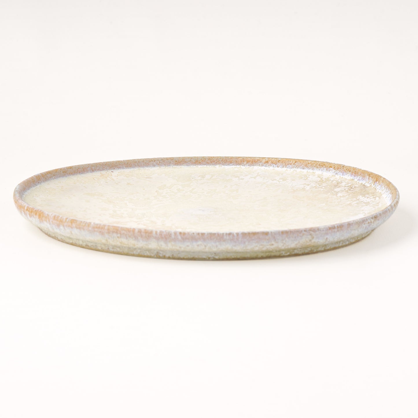 平皿 M(約18.5cm) 艶消し 白釉 B