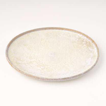 平皿 M(約18.5cm) 艶消し 白釉 B