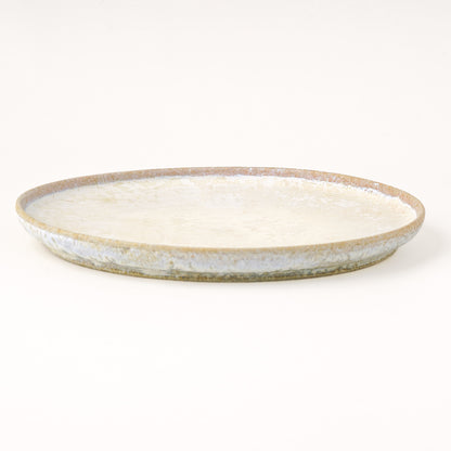 平皿 M(約18.5cm) 艶消し 白釉 D