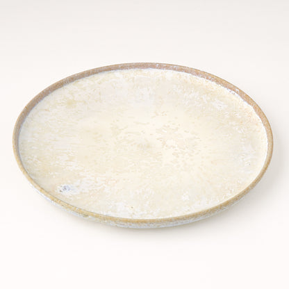 平皿 M(約18.5cm) 艶消し 白釉 D
