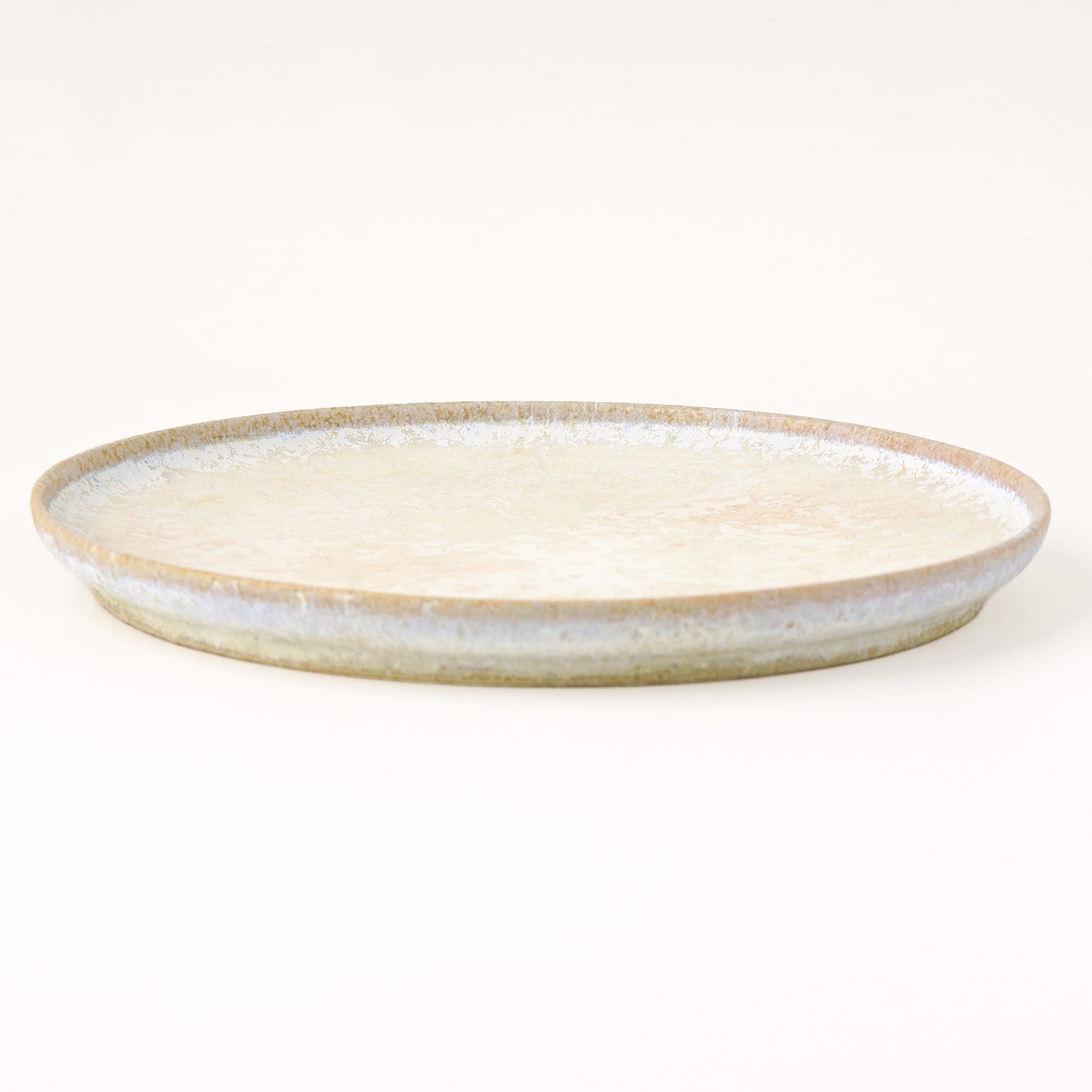 平皿 M(約18.5cm) 艶消し 白釉 E