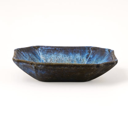 隅切鉢 M(約15.5cm×約15.5cm) 艶消し 青 A