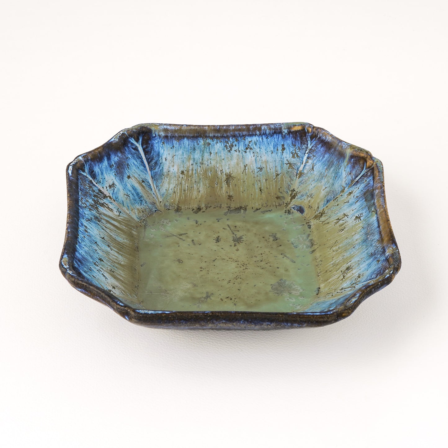 隅切鉢 M(約15.5cm×約15.5cm) 艶消し 緑 A