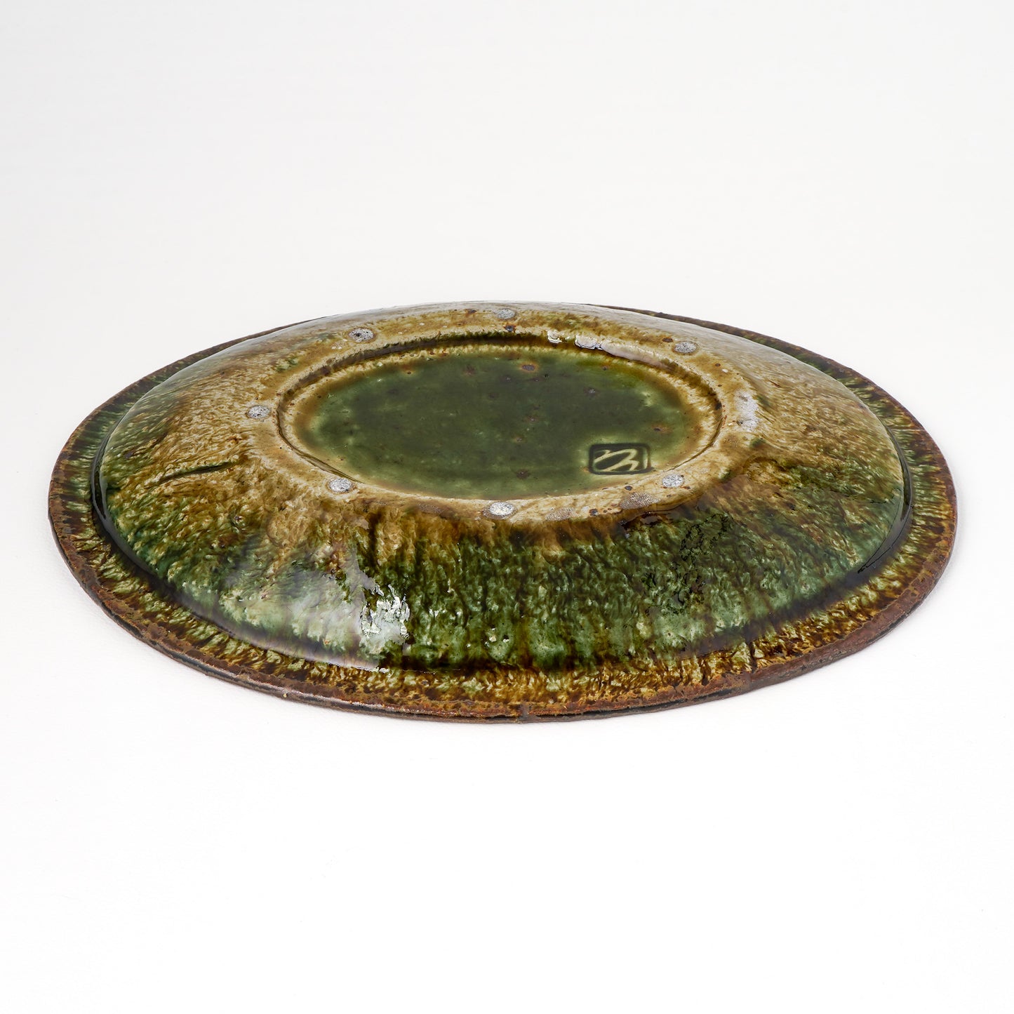 オーバル皿 M(約20cm×約27cm) 織部 B