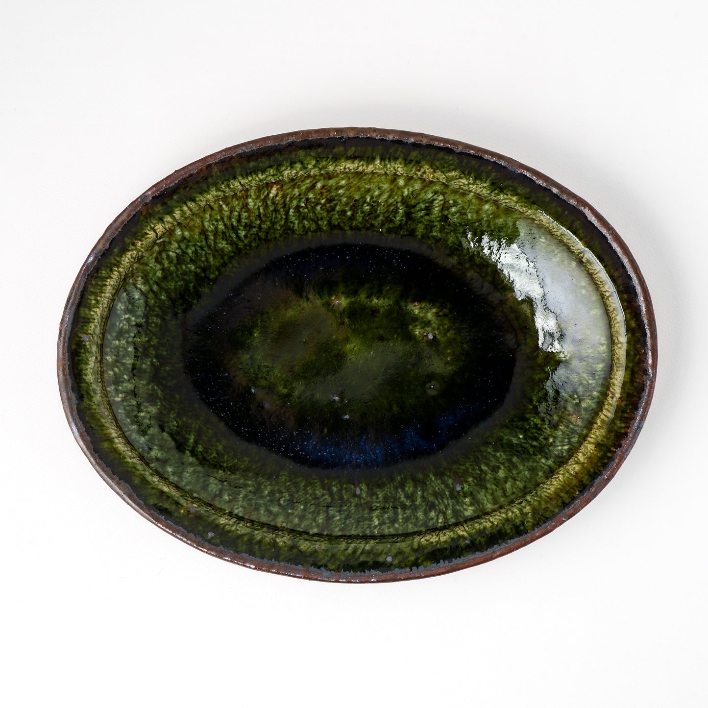 オーバル皿 M(約20cm×約27cm) 織部 B