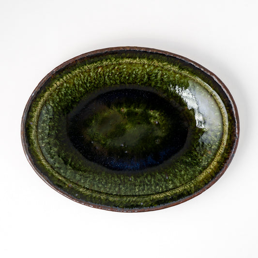 オーバル皿 M(約20cm×約27cm) 織部 B