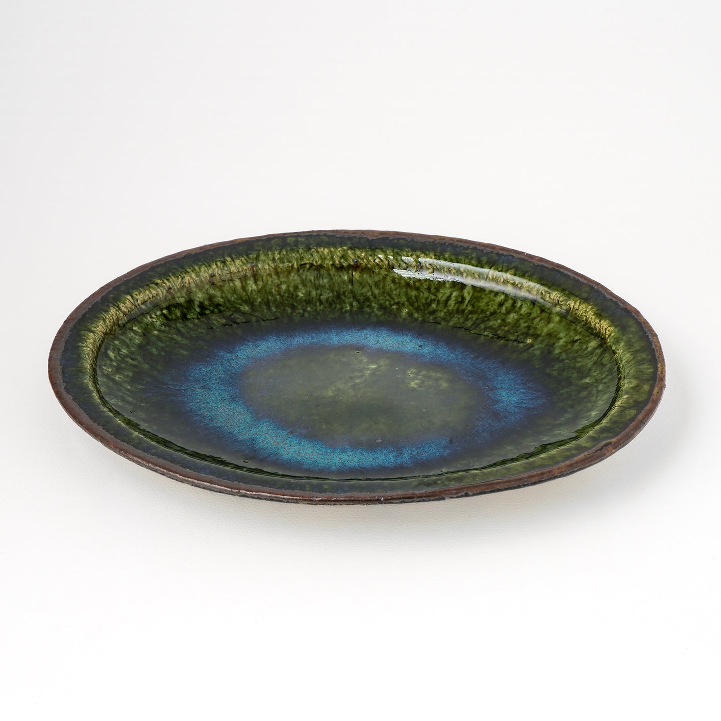 オーバル皿 M(約20cm×約27cm) 織部 C