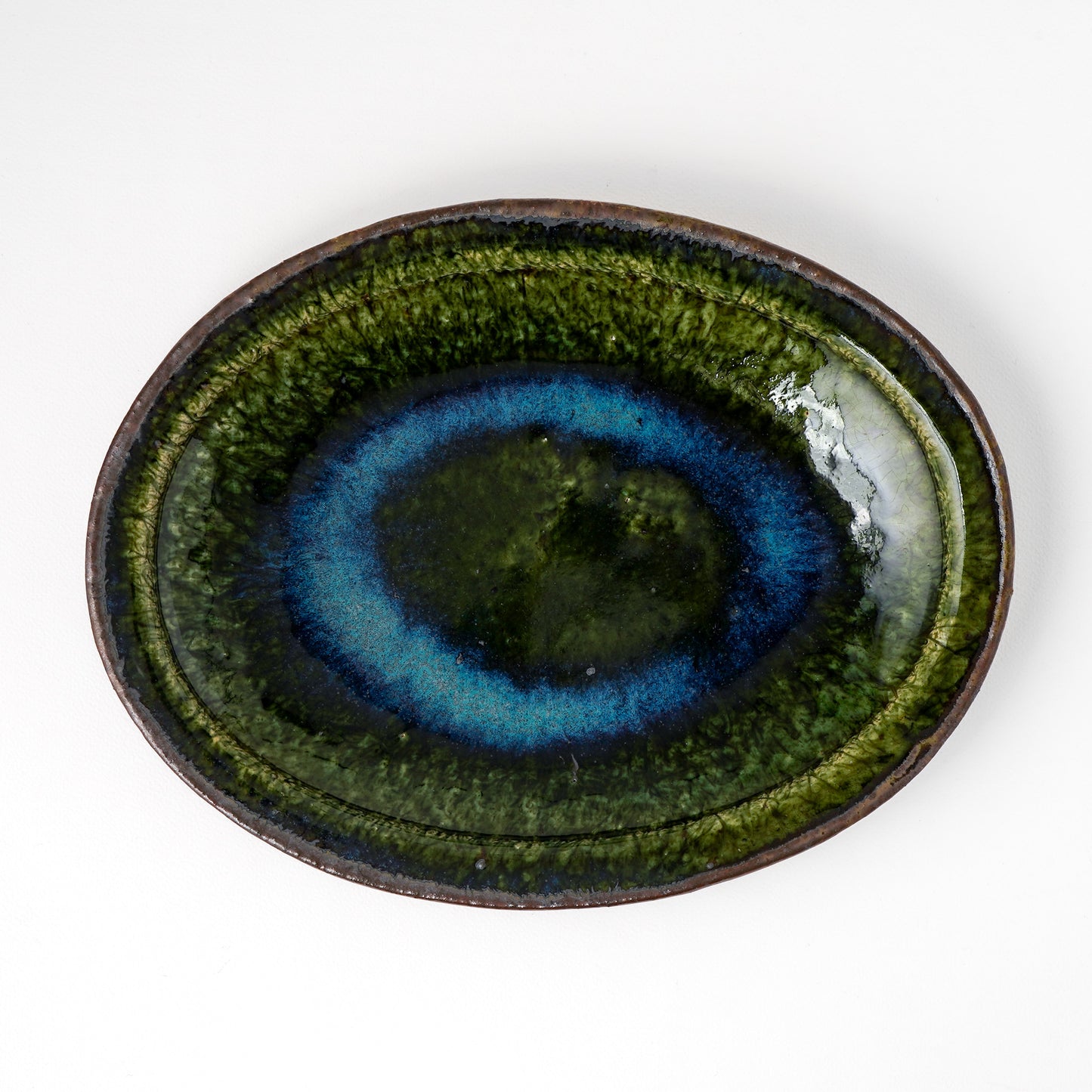 オーバル皿 M(約20cm×約27cm) 織部 C