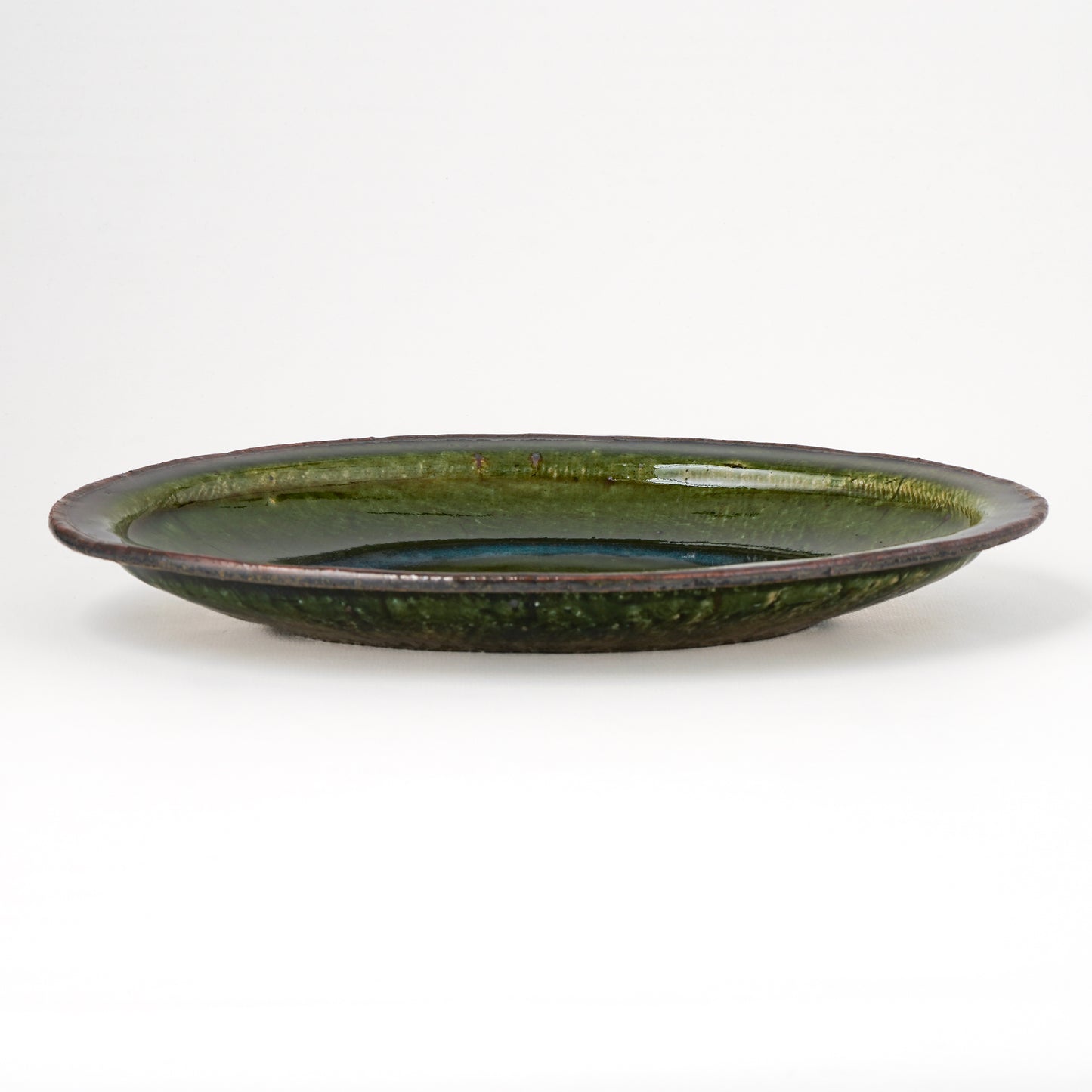 オーバル皿 M(約20cm×約27cm) 織部 D