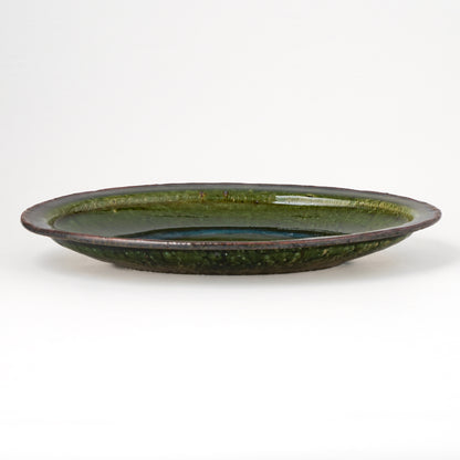 オーバル皿 M(約20cm×約27cm) 織部 D