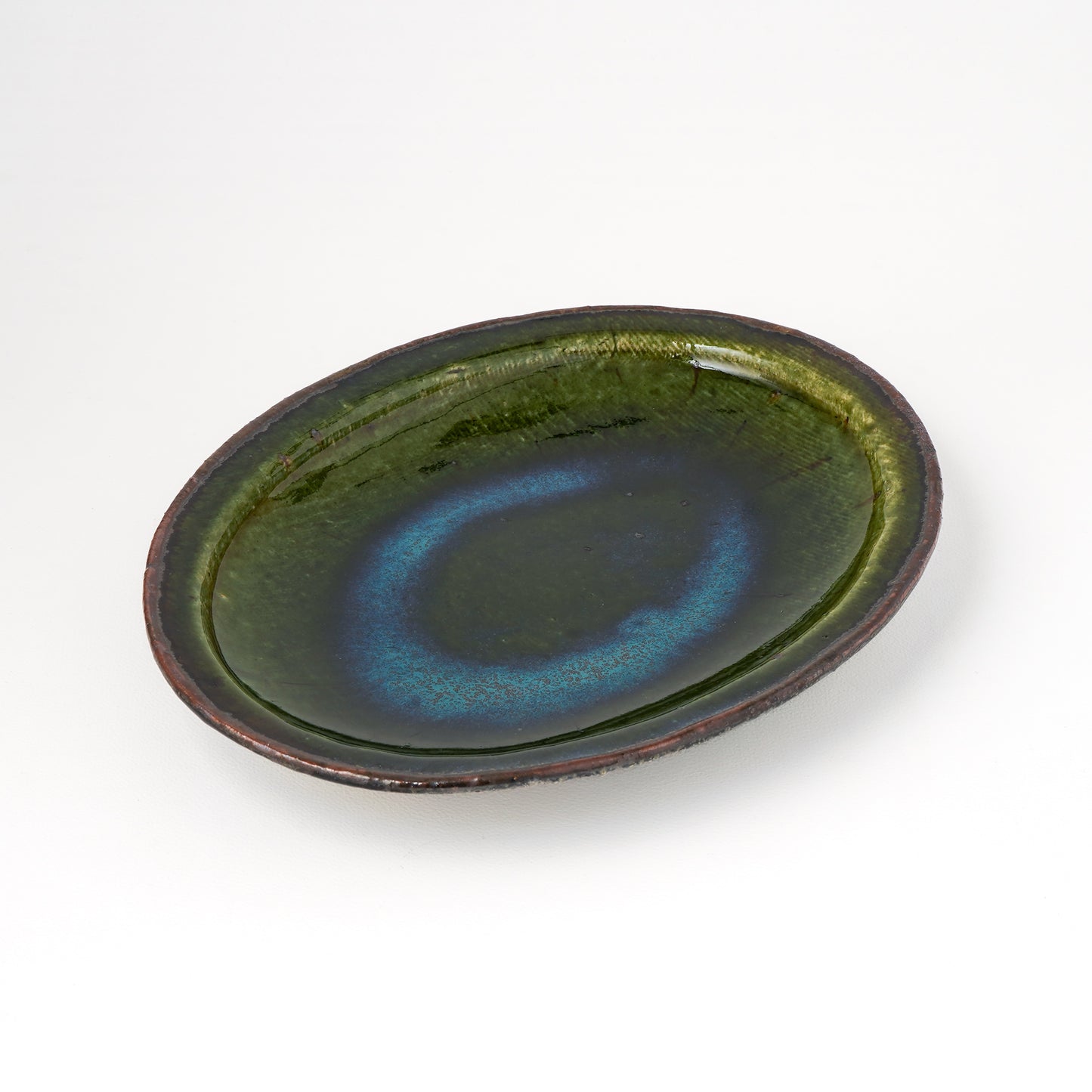 オーバル皿 M(約20cm×約27cm) 織部 D