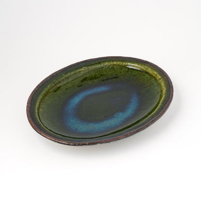 オーバル皿 M(約20cm×約27cm) 織部 D