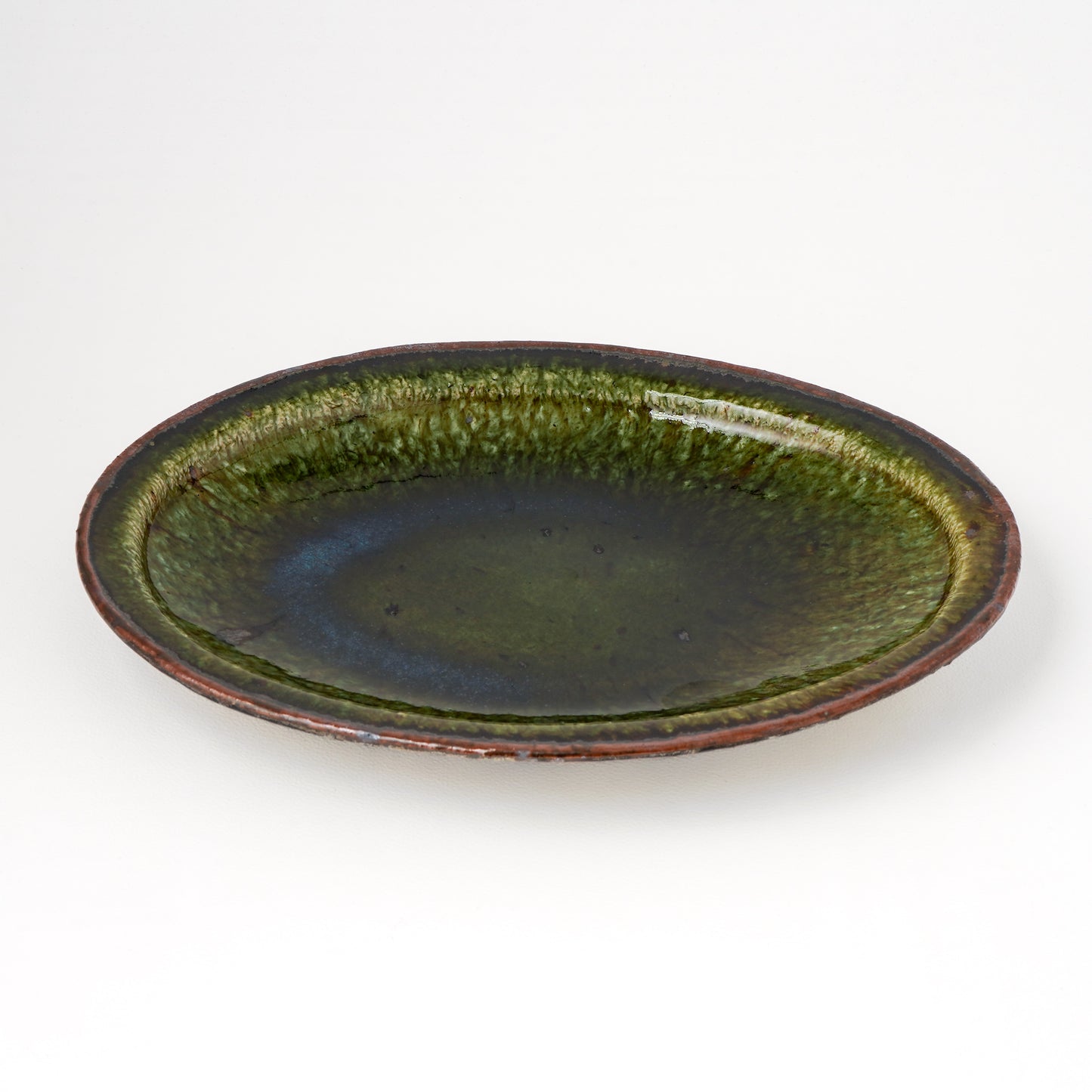 オーバル皿 M(約20cm×約27cm) 織部 E