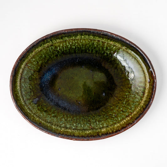 オーバル皿 M(約20cm×約27cm) 織部 E
