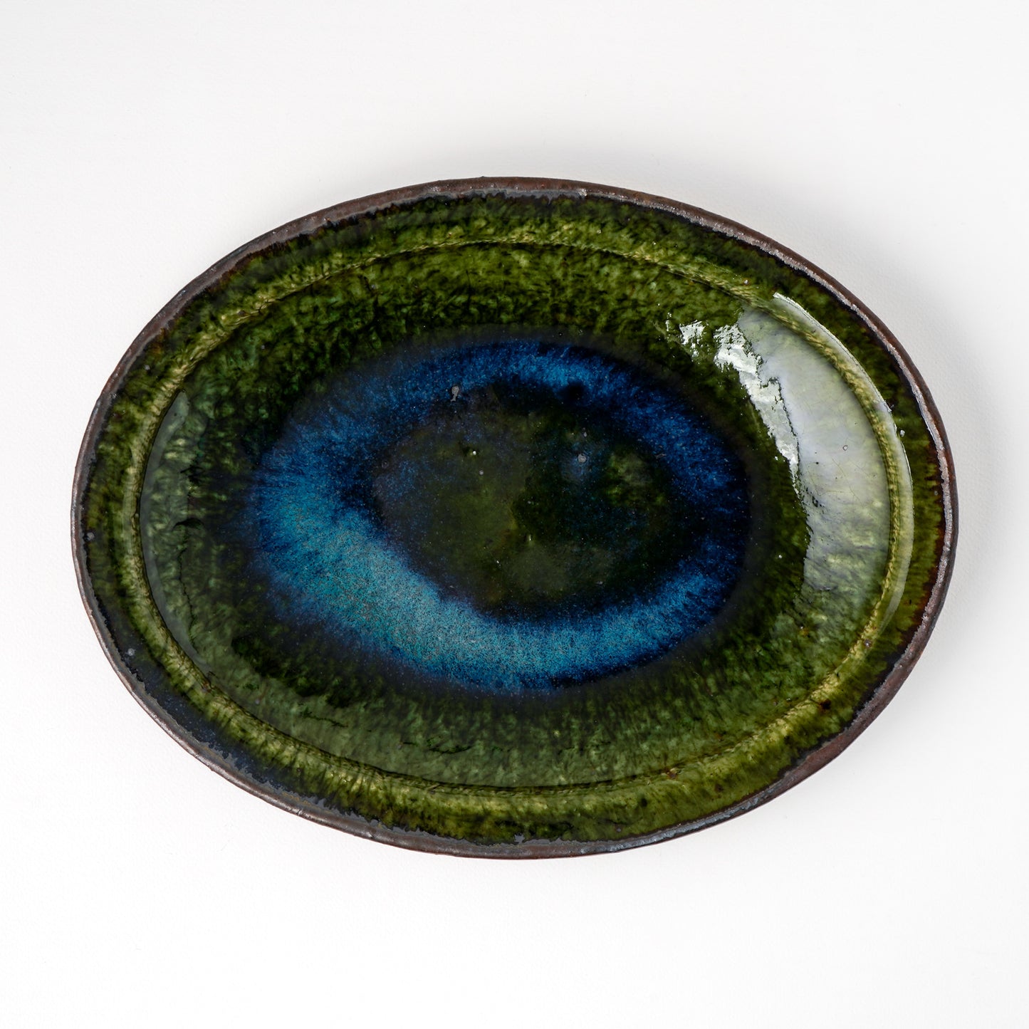 オーバル皿 M(約20cm×約27cm) 織部 F