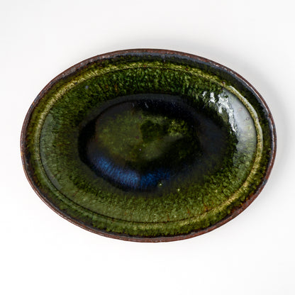 オーバル皿 M(約20cm×約27cm) 織部 G