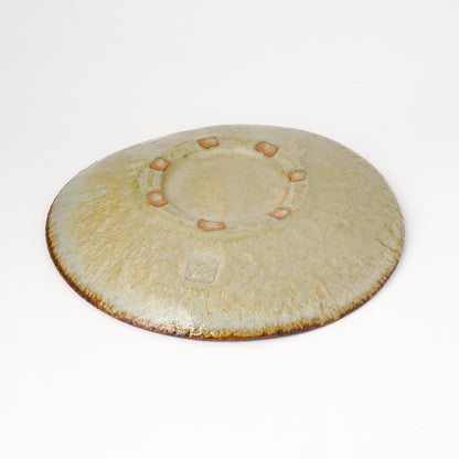 タタラ丸皿 約21cm 二彩 O