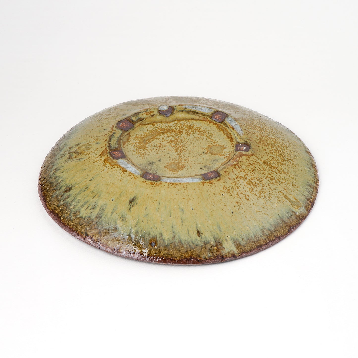 タタラ丸皿 約21cm 二彩 Q